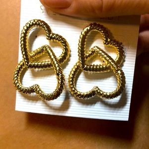 Gold heart earrings